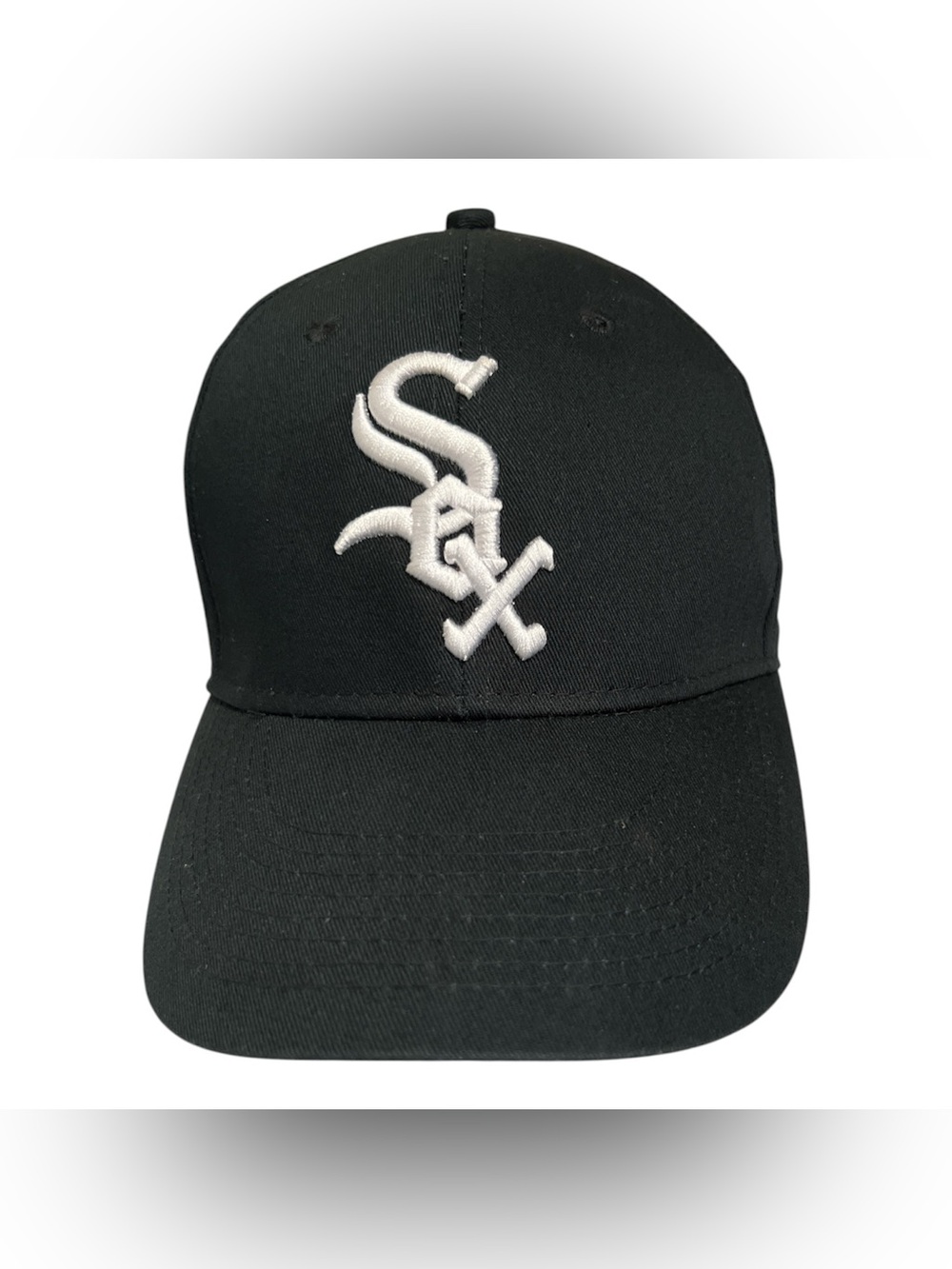 Black Baseball Cap with White 'Sox' Embroidered Logo